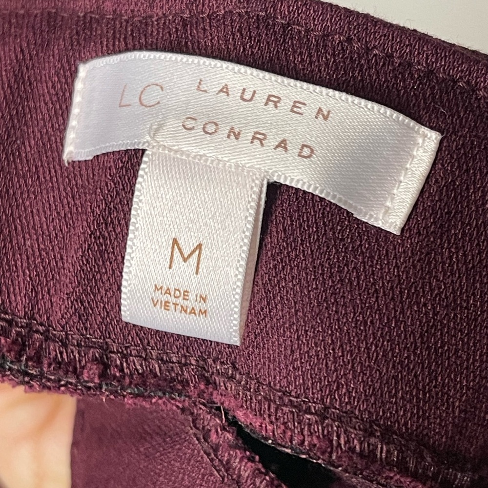LC Lauren Conrad l  Burgundy l Stretch Skinny Pants Women’s l Size M l Poshmark - Picture 3 of 3